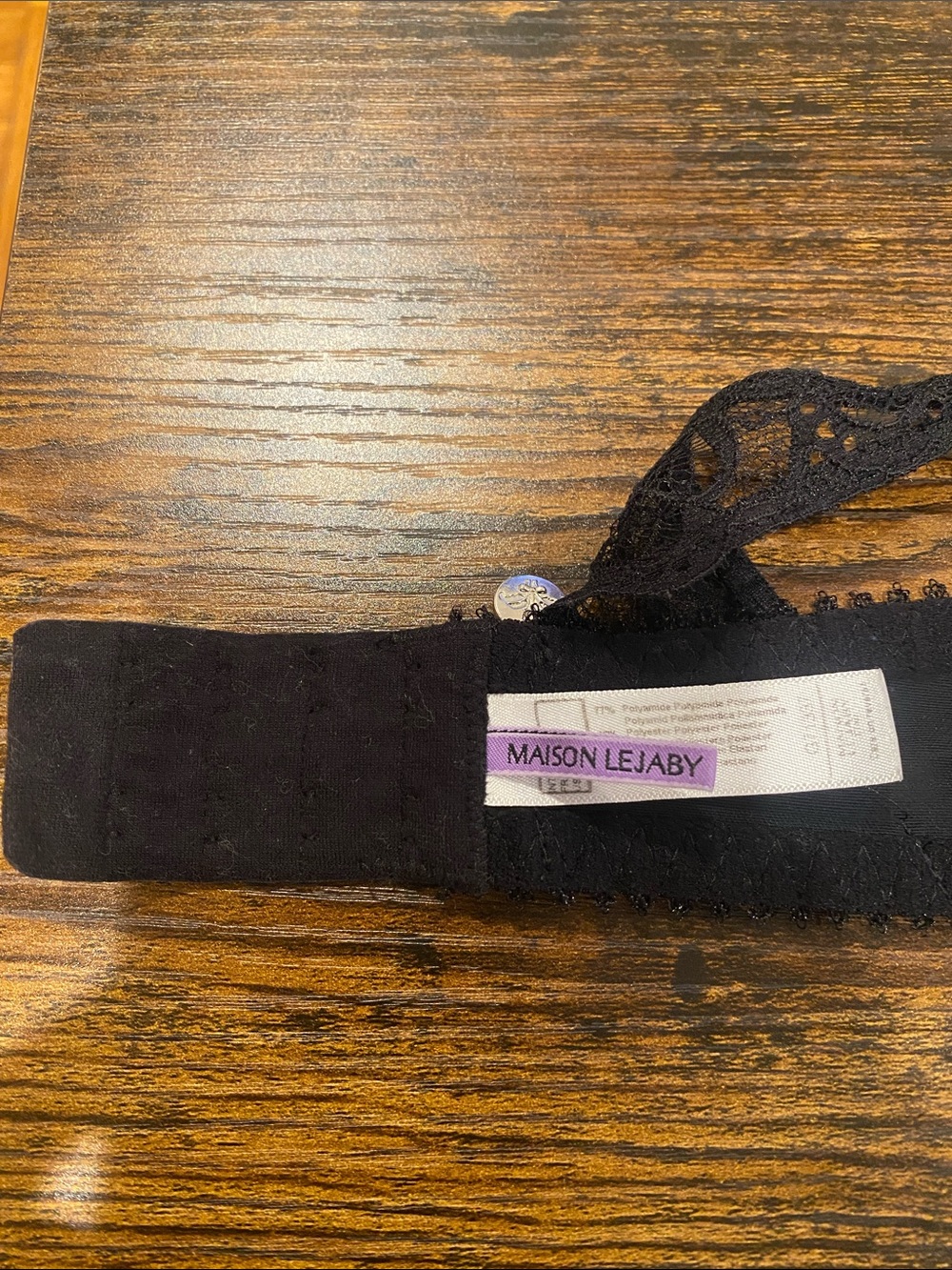 Maison Lejaby Sheer Black Lace Underwire Bra with Adjustable Straps - Picture 10 of 13